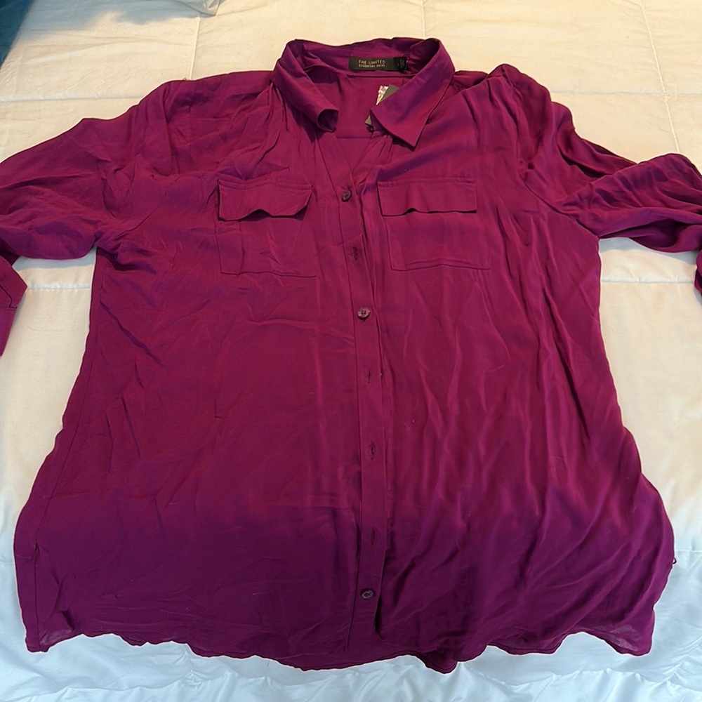 NWT - the limited essentials blouse with button sleeve.